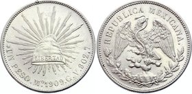 Mexico 1 Peso 1909 Mo GV

KM# 409.2; Silver