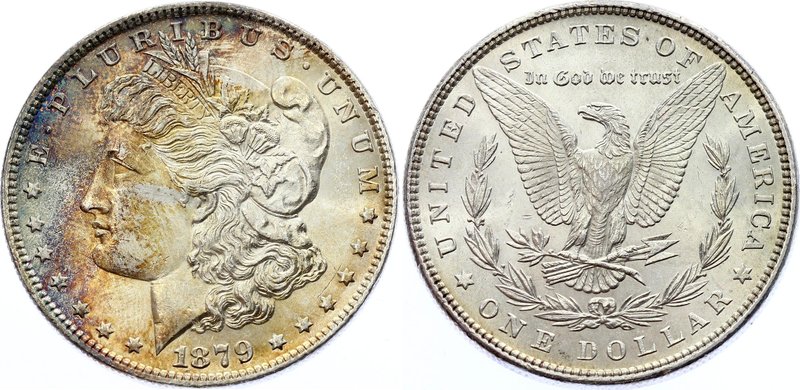 United States 1 Dollar 1879

KM# 110; Silver; "Morgan Dollar"; UNC with Nice T...