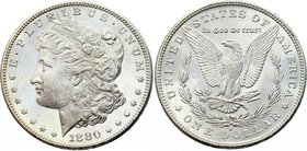 United States 1 Dollar 1880 S

KM# 110; Silver; "Morgan Dollar"; Prooflike Reverse; UNC