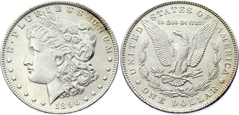 United States 1 Dollar 1896

KM# 110; Silver; "Morgan Dollar"; UNC