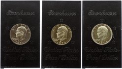 United States Lot of 3 Eisenhower 1 Dollar 1971 1973 1974 (S)

KM# 203a; Silver Proof; "Eisenhower Dollar" (Silver Collectors' Issue)