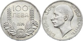 Bulgaria 100 Leva 1934

KM# 45; Silver; Boris III; UNC