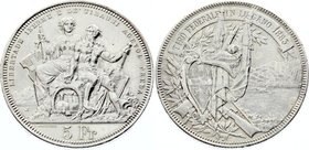 Switzerland 5 Francs 1883

X# S16; Silver; Lugano