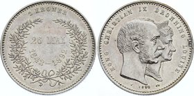 Denmark 2 Kroner 1892

KM# 800; Silver; Christian IX; Golden Wedding
