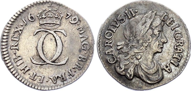 Great Britain - England 2 Pence 1679

KM# 429; Sp# 3388; Silver; Charles II (i...