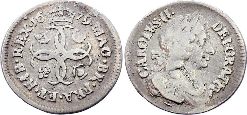 Great Britain - England 4 Pence 1679

KM# 434; Sp# 3384; Silver; Charles II (M...