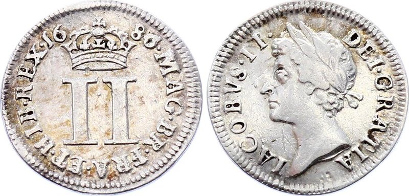 Great Britain - England 2 Pence 1686

KM# 454; Sp# 3416; Silver; James II (inc...