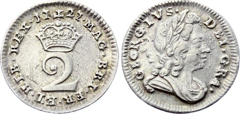 Great Britain 2 Pence 1727

KM# 550; Sp# 3656; Silver; George I (incl. Maundy)...