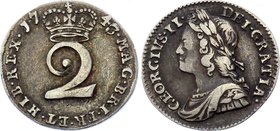 Great Britain 2 Pence 1743 Overdate Variety

KM# 568; Sp# 3714; Silver; George II (incl. Maundy); XF Nice Dark Toning