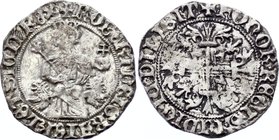 Italy Naples Gigliato 1309 - 1343 Robert D'Anjou

Obverse: ROBERTUS DEI GRA IERL ET SICIL REX (this is what the legend should read. The strike on th...