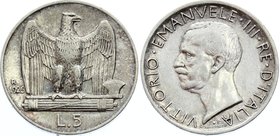 Italy 5 Lire 1926 R

KM# 67.1; Silver