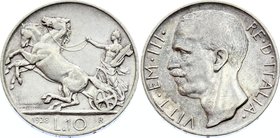 Italy 10 Lire 1928 R

KM# 68.1; Silver