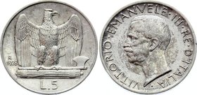 Italy 5 Lire 1928 R

KM# 67.1; Silver