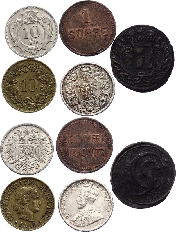 World Lot of 5 Coins

Different Countries, Denominations & Different dates; Wi...