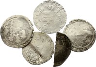 Bohemia Lot of 5 Coins "Prague Groschen" 1300 - 1532

Silver