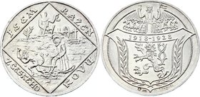 Czechoslovakia Medal "Jsem Ražen z Českého Kovu" 1928

Silver (.987) 19.80g 34mm; Otakar Španiel; Kremnica Mint; Stříbrná výtěžková Medaile k 10. Vý...