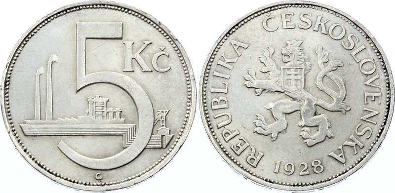 Czechoslovakia 5 Korun 1928

KM# 11; Silver