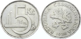 Czechoslovakia 5 Korun 1928

KM# 11; Silver