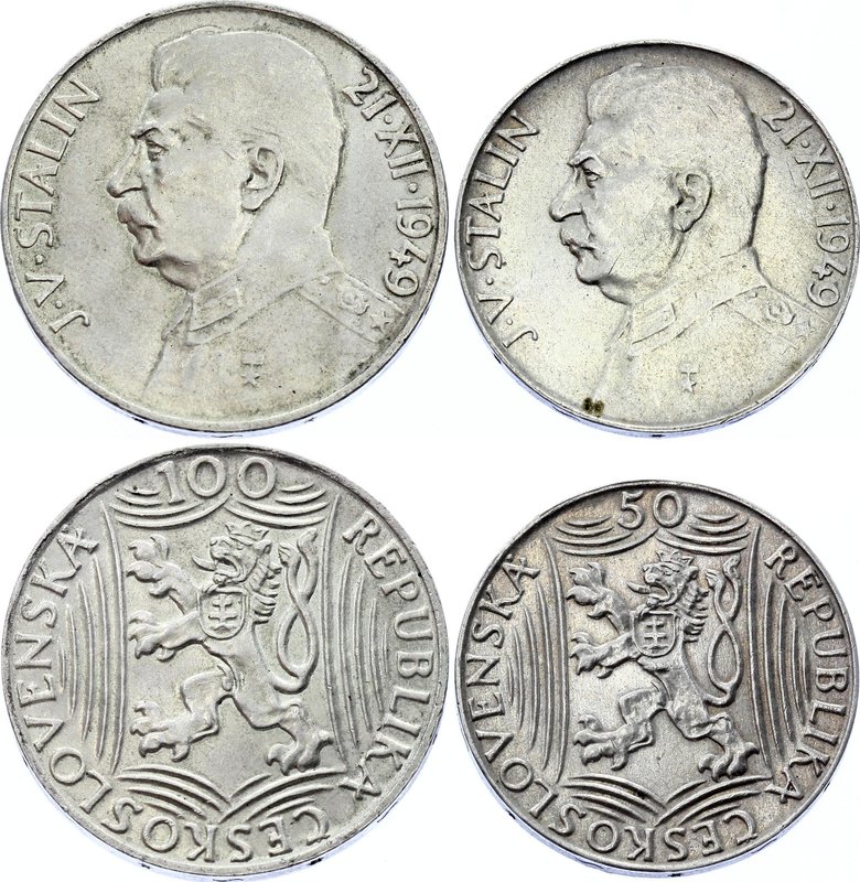 Czechoslovakia 50 & 100 Korun 1949

Silver; J.V. Stalin