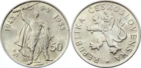 Czechoslovakia 50 Korun 1955

KM# 44; Silver; 10th Anniversary - Liberation from Germany; UNC