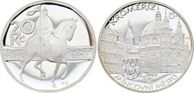 Czech Republic 20 Korun 1993

Silver (0.999) 10.33g 26mm; Proof; Medal from the set of 1998; Medaile 20 Kč ze sady mincí 1998 - Mincovní město Kromě...