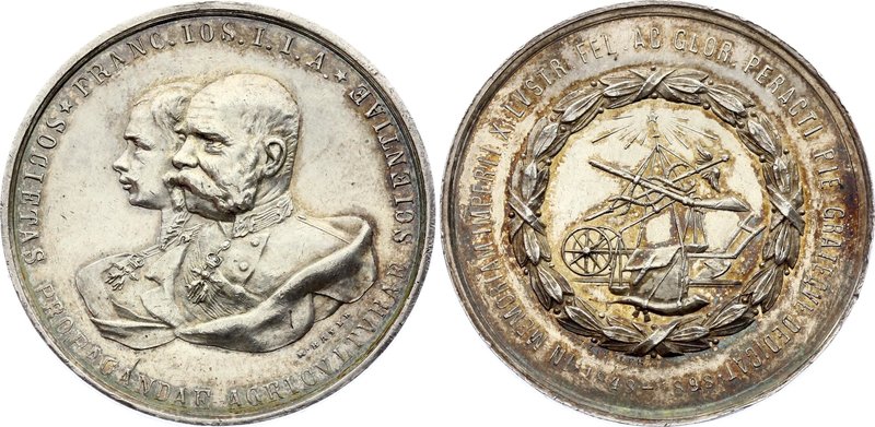 Austria-Hungary Silver Agrocultural Medal with Franz Joseph I

Silver 20.39g 4...