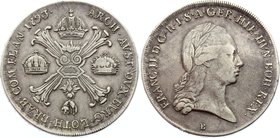 Austrian Netherlands 1 Kronenthaler 1793 B - Kremnitz

KM# 62.2; Joseph II, Silver, XF-, lustrous.