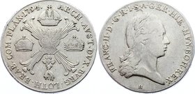 Austrian Netherlands 1 Kronenthaler 1794 H - Günzburg

KM# 62.1; Silver; Franz II