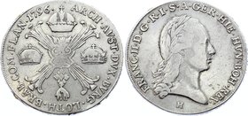 Austrian Netherlands 1 Kronenthaler 1796 H - Günzburg

KM# 62.1; Silver; Franz II
