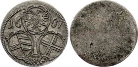Austria Wien 2 Pfennig 1667

Silver 0.65g 14.5mm; One Side Coin; Well Preserved Coin