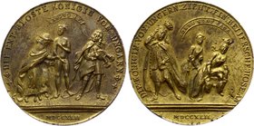 Austria Bohemia Satiric Medal "Humiliation of Maria Theresa by Frederick II" 1742

16.11g 40mm