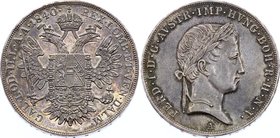 Austria 1/2 Thaler 1840 A - Wien (R1)

KM# 2225; Valovic# F10 (R1); Silver; Ferdinand I; UNC with hairlines; Beautiful Dark Toning