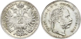 Austria 20 Kreuzer 1868 A - Wien

KM# 2212; Silver, UNC. Rare in this grade!