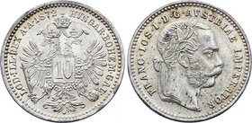 Austria 10 Kreuzer 1872

KM# 2206; Silver (0.400) 1.68g; Mint Luster; Franz Joseph I; UNC