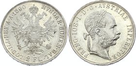 Austria 2 Florin 1890

KM# 2233; Franz Joseph I; Mintage 103,680. Silver, BUNC. Full mint luster. Rare grade for this type!