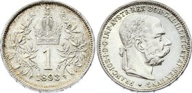 Austria 1 Corona 1893 Prooflike

KM# 2804, Franz Joseph I; Silver, UNC. Prooflike.