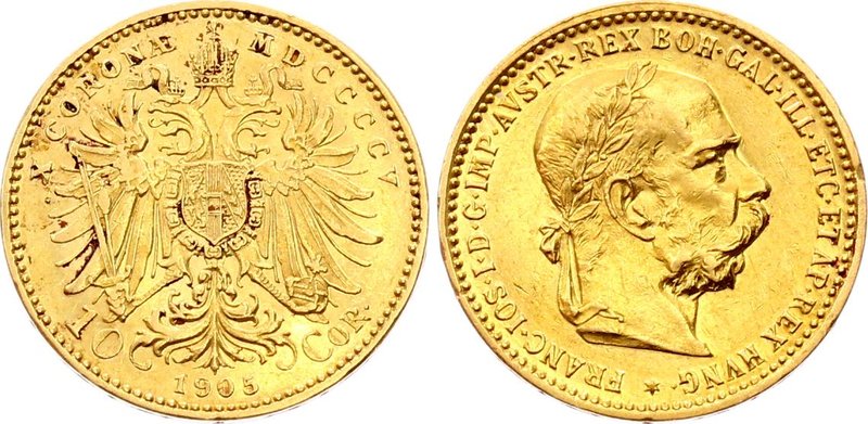 Austria 10 Corona 1905

KM# 2805; Gold (.900) – 3.38 g