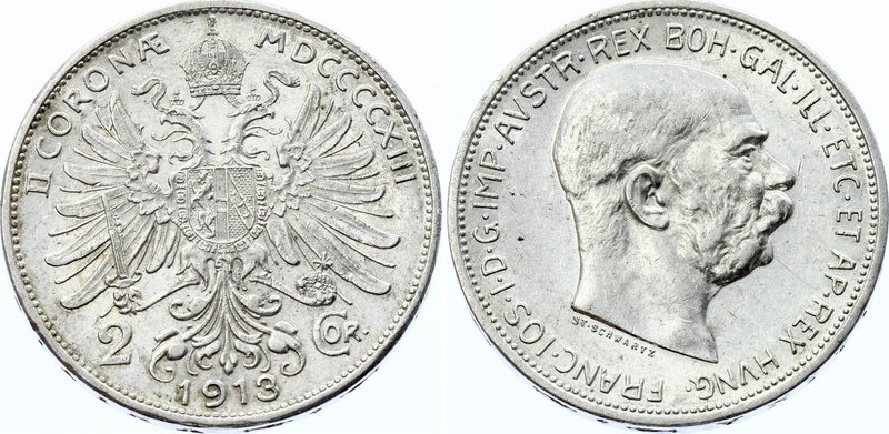 Austria 2 Corona 1913

KM# 2821; Silver; Franz Joseph I