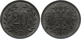 Austria 20 Heller 1918

KM#2826; Iron; aUNC+/UNC; Mint Luster