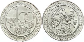 Austria 100 Schilling 1977

KM# 2936; Silver; 500th Anniversary of the Hall Mint; UNC