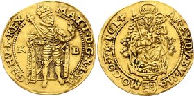 Hungary Dukat 1614 KB - Kremnitz

Huszar# 1083; Matthias II, House of Habsburg. Kremnitz Mint. Gold, XF.