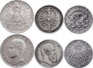 Germany - Empire Nice Lot of 3 Coins

2 Mark 1888 A, 2 Mark 1904 J, 3 Mark 1909 D; Silver