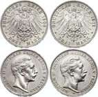 Germany - Empire Nice Lot of 2 Coins

3 Mark 1908, 1912 A; Silver; Wilhelm II