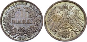 Germany - Empire 1 Mark 1914 A

KM# 14; Silver; BUNC Nice Toning