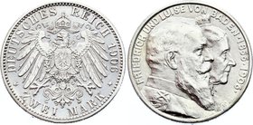 Germany - Empire Baden 2 Mark 1906

KM# 276; Silver; Friedrich I Golden Wedding Anniversary
