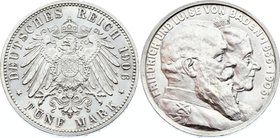Germany - Empire Baden 5 Mark 1906

KM# 277; Silver; Friedrich I Golden Wedding Anniversary; UNC