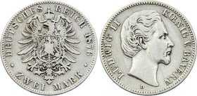 Germany - Empire Bavaria 2 Mark 1876 D

KM# 903; Silver; Ludwig II