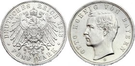 Germany - Empire Bavaria 5 Mark 1913 D

KM# 915; Silver; Otto