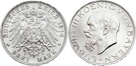 Germany - Empire Bavaria 3 Mark 1914 D

KM# 1005; Silver; Ludwig III; UNC