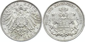 Germany - Empire Hamburg 2 Mark 1914 J

KM# 612; Silver; UNC